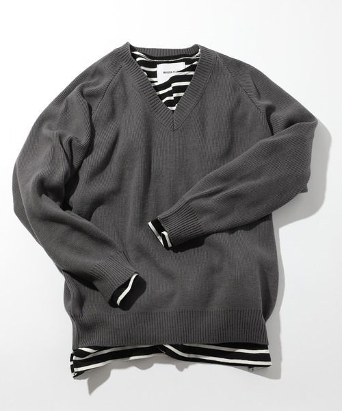 「MAISON CLUB」 長袖ニット L ブラック メンズ_画像5