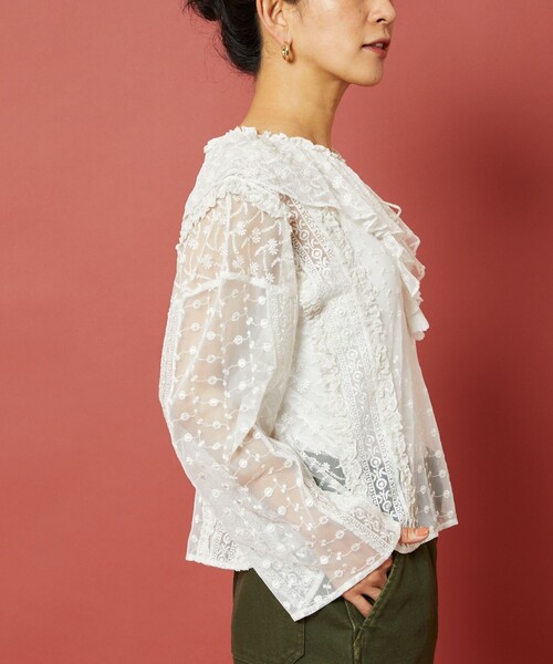 「Freada」 長袖ブラウス ONE SIZE ホワイト レディース_画像9