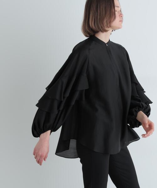 美品 le phil ルフィル シルク フリル袖 ブラウス LE PHIL（ル フィル） ブラウス シャツ 入学式 卒園式 卒業式 スタンド
