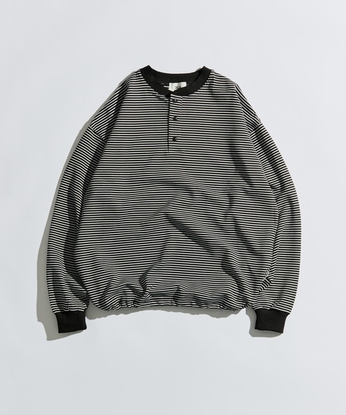 WETTEMPT tシャツ HENLEY NECK BORDER L/S TEE / ヘンリーネック