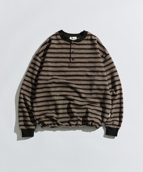 WETTEMPT tシャツ HENLEY NECK BORDER L/S TEE / ヘンリーネック