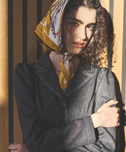 「AND COUTURE」 長袖ワンピース FREE ネイビー レディース_画像5