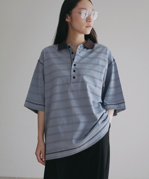 anuke（アンヌーク） tシャツ Border Loose Polotops レディース 