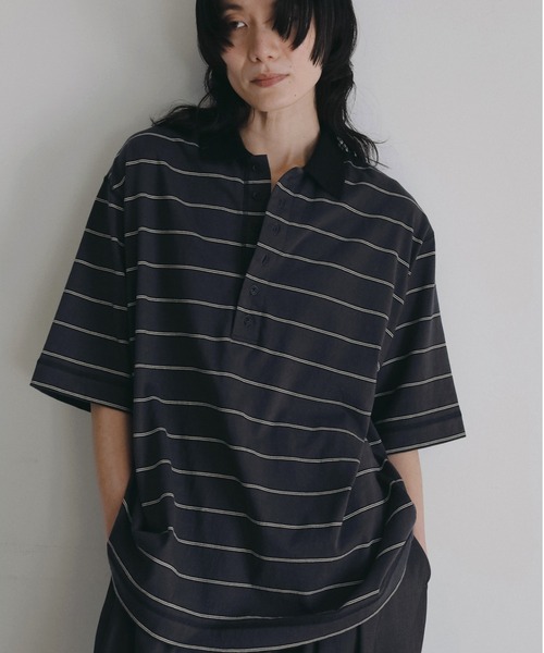 anuke（アンヌーク） tシャツ Border Loose Polotops レディース