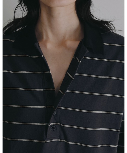 anuke（アンヌーク） tシャツ Border Loose Polotops レディース