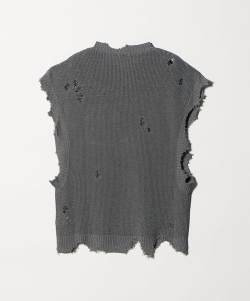 KHOKI ベスト ジレ KHOKI（コッキ） ベスト ジレ 「KHOKI/コッキ」Destroyed Knit Vest