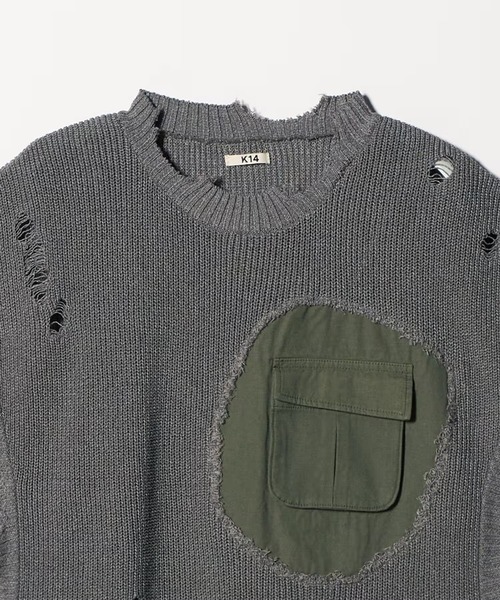 KHOKI（コッキ） ベスト ジレ 「KHOKI/コッキ」Destroyed Knit Vest