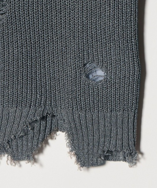 KHOKI（コッキ） ベスト ジレ 「KHOKI/コッキ」Destroyed Knit Vest