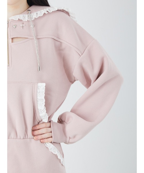「Ank Rouge」 長袖ワンピース M ピンク レディースの画像