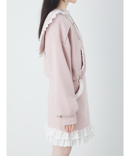 「Ank Rouge」 長袖ワンピース M ピンク レディースの画像