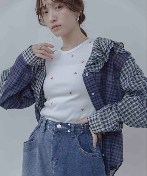 Eimee Law（エイミーロウ） タンクトップ ノースリーブ ハート刺繍
