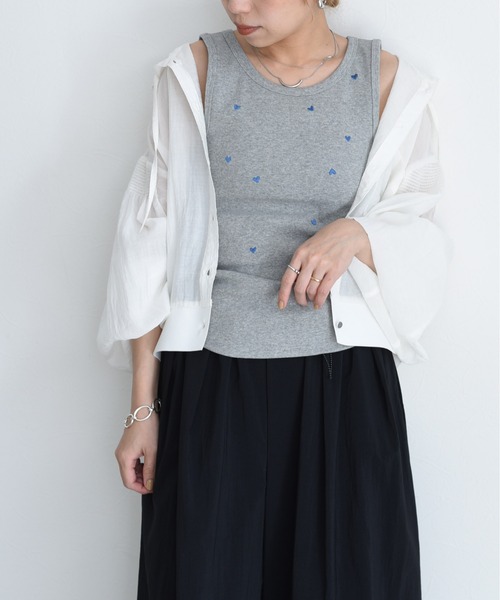Eimee Law（エイミーロウ） タンクトップ ノースリーブ ハート刺繍