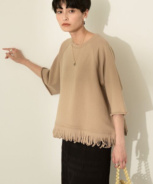 「AMERICAN HOLIC」 スウェットカットソー M ベージュ レディース_画像4