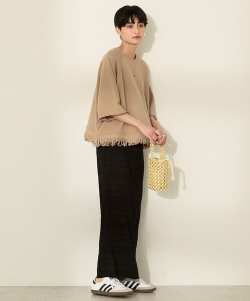「AMERICAN HOLIC」 スウェットカットソー M ベージュ レディース_画像6