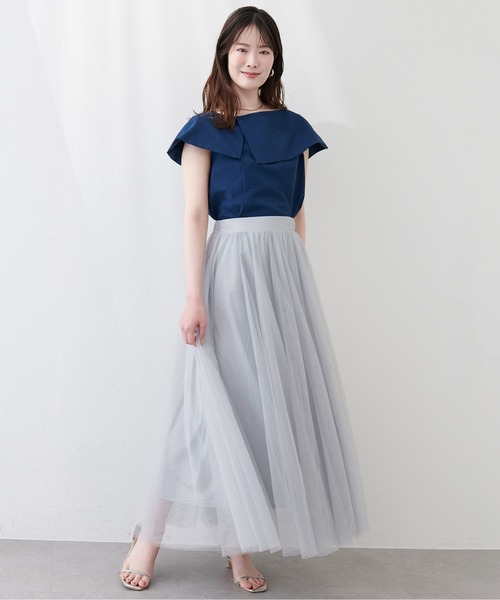 Nouveau Couture フレアロングスカート natural couture ロング スカート エアリーチュールスカート