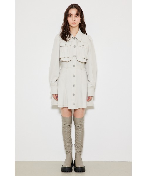 「rienda」 長袖ワンピース SMALL ダークグレー レディース_画像2