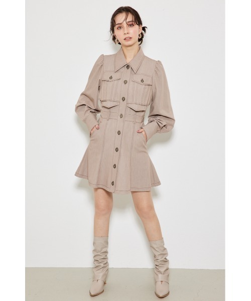 「rienda」 長袖ワンピース SMALL ダークグレー レディース_画像4
