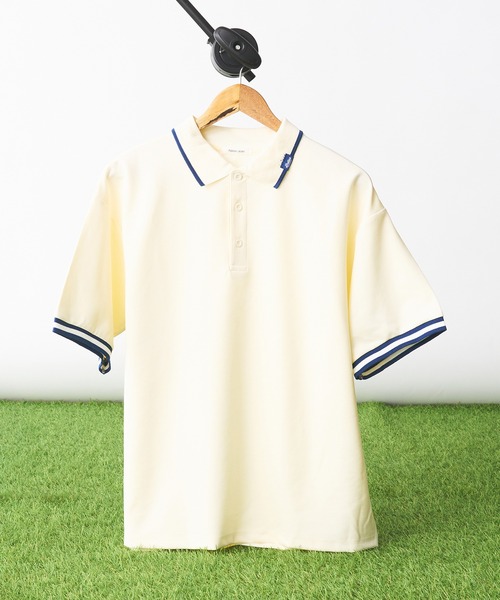 「Adoon plain」 7分袖ポロシャツ MEDIUM オフホワイト メンズ_画像2