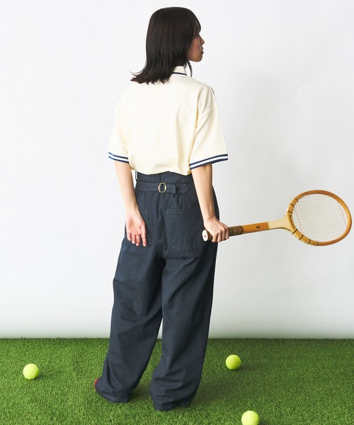 「Adoon plain」 7分袖ポロシャツ MEDIUM オフホワイト メンズ_画像6