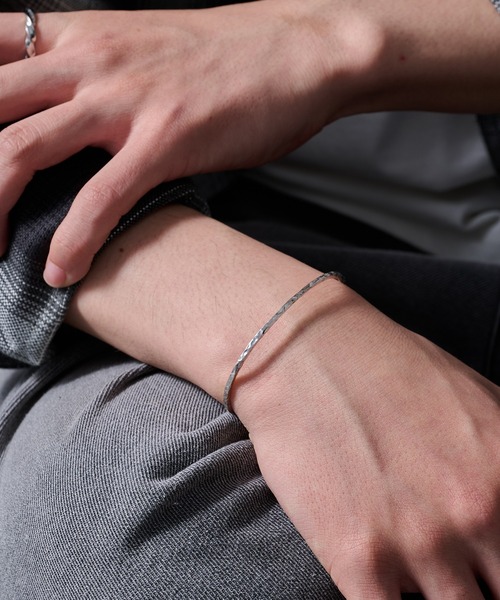 バングル 「MAISON CLUB」Slim Ripple Line Bold Bangle Silver925 KUN メンズ レディースの画像