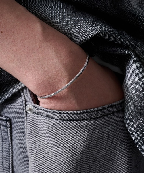 バングル 「MAISON CLUB」Slim Ripple Line Bold Bangle Silver925 KUN メンズ レディースの画像