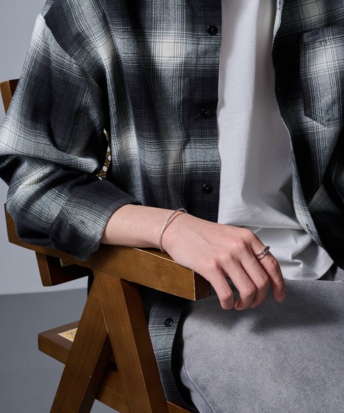 バングル 「MAISON CLUB」Slim Ripple Line Bold Bangle Silver925 KUN メンズ レディースの画像