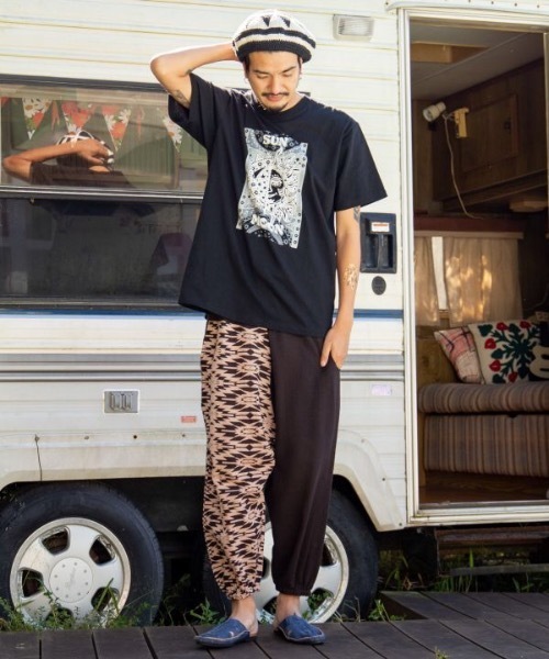 「チャイハネ」 「Amina」7分袖Tシャツ L イエロー メンズ_画像5