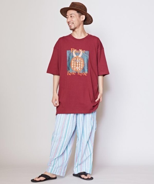 「チャイハネ」 「Amina」7分袖Tシャツ L イエロー メンズ_画像7