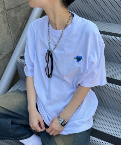 link lot tシャツ 「KANGOL」ドローコード付き 胸ロゴハート刺繍 ワン