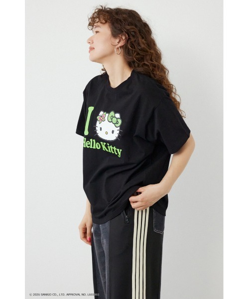 Rady Hello Kitty レインボー 長袖Tシャツ Sサイズ ブラック RODEO CROWNS WIDE BOWL（ロデオクラウンズワイドボウル） tシャツ