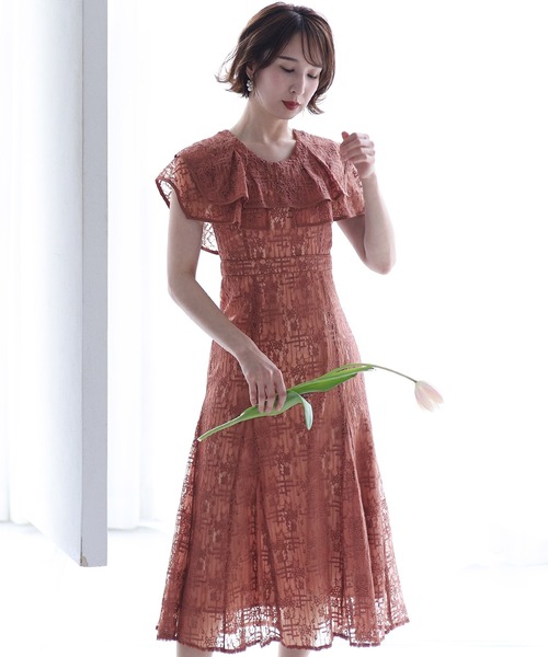 「PourVous」 半袖ワンピース M ピンク レディース_画像2