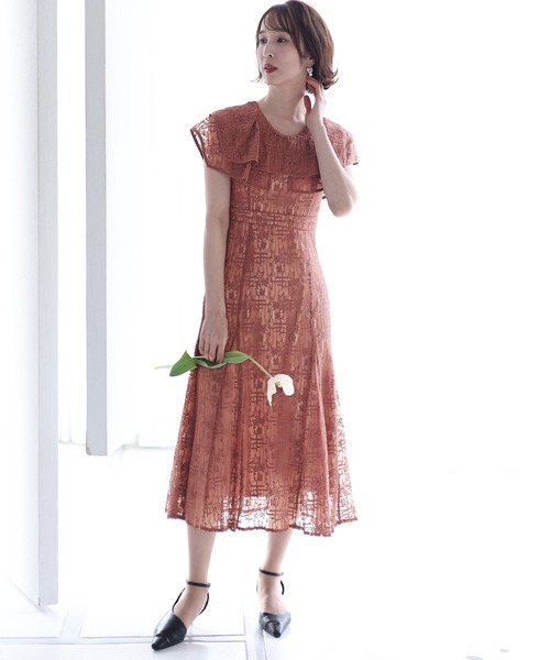 「PourVous」 半袖ワンピース M ピンク レディース_画像5