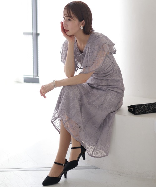 「PourVous」 半袖ワンピース M ピンク レディース_画像9