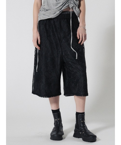 【限定セール】ELCHELE FRENCHTERRYLACE HALFPANTS ELCHELE（エルチェレ） ワイドパンツ ハーフパンツ パンツ 短パン