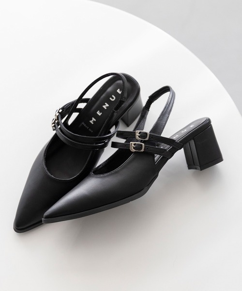 「menue」 ヒールサンダル 23.0cm ブラック レディース_画像6