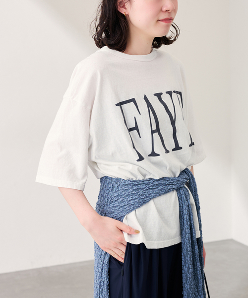 FRAMeWORK（フレームワーク） tシャツ 「追加」ラフィー天竺ネームロゴ