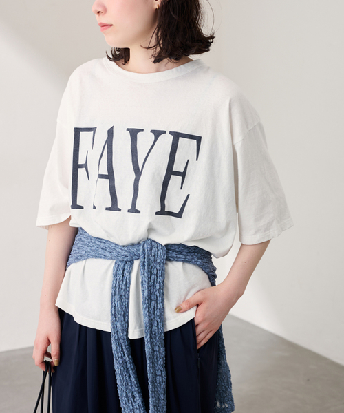 FRAMeWORK（フレームワーク） tシャツ 「追加」ラフィー天竺ネームロゴ