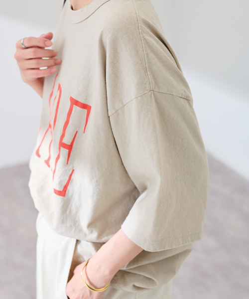 FRAMeWORK（フレームワーク） tシャツ 「追加」ラフィー天竺ネームロゴ