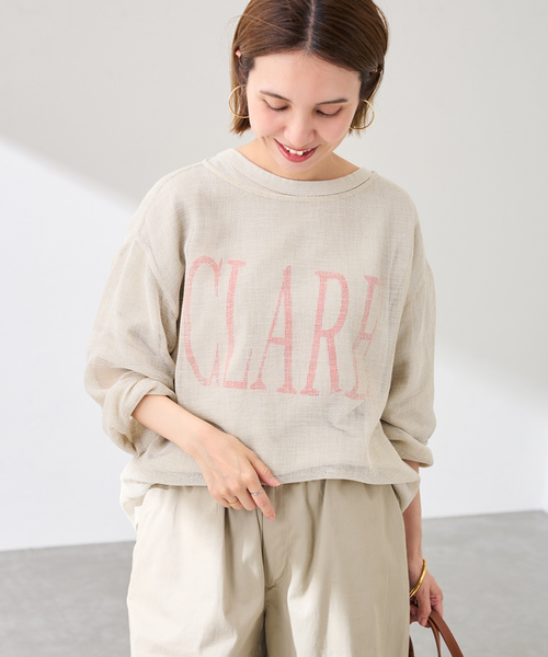 FRAMeWORK（フレームワーク） tシャツ 「追加」ラフィー天竺ネームロゴ