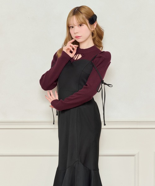 「apres jour」 キャミソールワンピース MEDIUM ブラック系その他 レディース_画像6