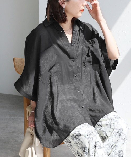 「reca」 「haneru company limited」7分袖ブラウス M ブルー レディース_画像5