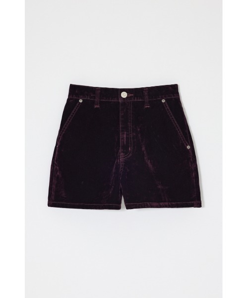 MOUSSY VELVET MICRO ショートパンツ ネイビー MOUSSY（マウジー） パンツ 「26年AW新作」「セットアップ対応」VELVET