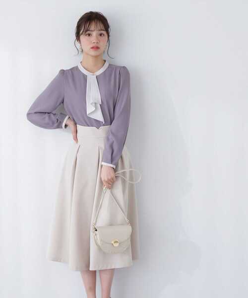 「PROPORTION BODY DRESSING」 長袖ブラウス MEDIUM パープル レディース_画像6