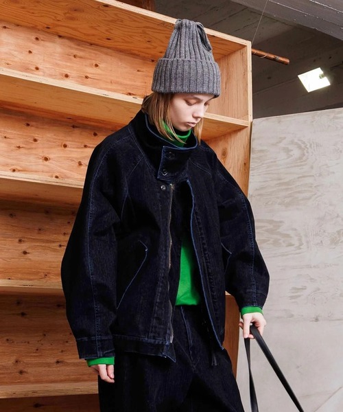 ブルゾン アウター 「VOAAOV」OLD TRAIN DENIM Oversize Blouson メンズ レディース