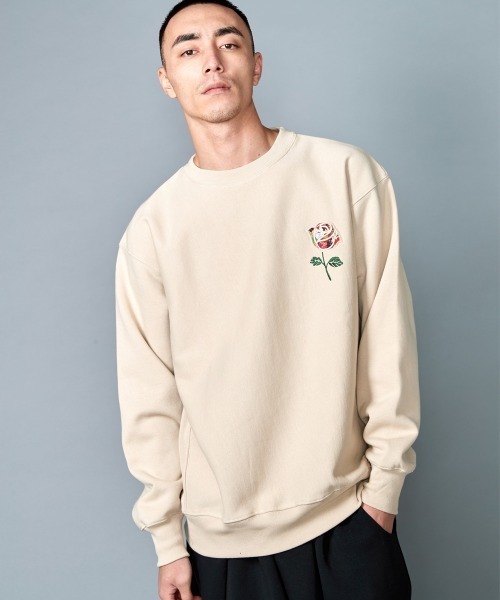 トレーナー スウェット rehacer STAND : Flower Rose HW Sweat / フラワー ローズ ヘヴィーウエイト スウェット_17