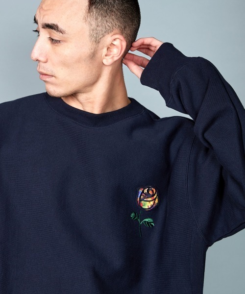 トレーナー スウェット rehacer STAND : Flower Rose HW Sweat / フラワー ローズ ヘヴィーウエイト スウェット_13