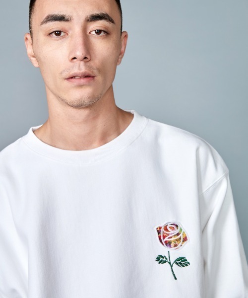 トレーナー スウェット rehacer STAND : Flower Rose HW Sweat / フラワー ローズ ヘヴィーウエイト スウェット