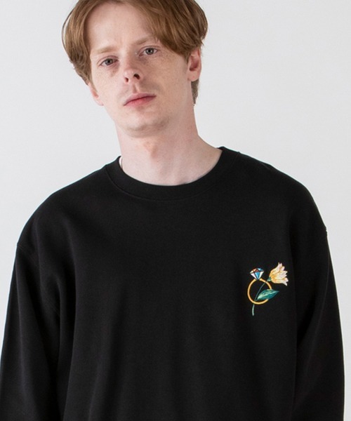 トレーナー スウェット rehacer STAND : Flower Rose HW Sweat / フラワー ローズ ヘヴィーウエイト スウェット_5