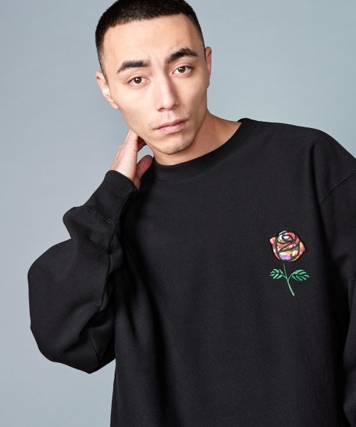 トレーナー スウェット rehacer STAND : Flower Rose HW Sweat / フラワー ローズ ヘヴィーウエイト スウェット_21