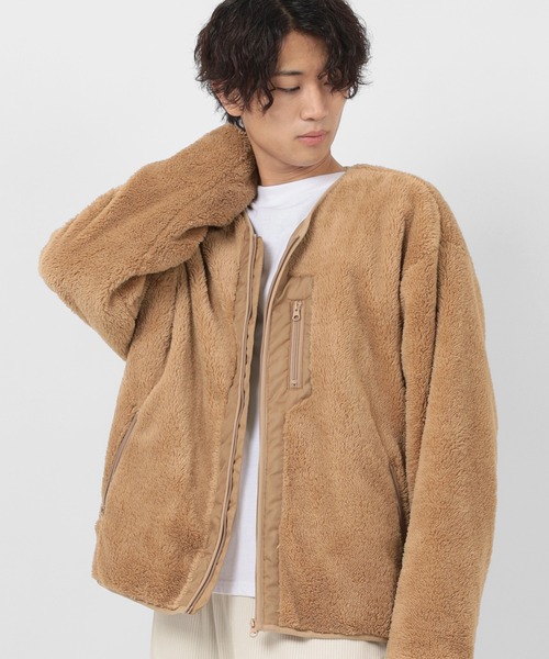 ジャケット ブルゾン シェルパフリース ジップアップ カーディガン